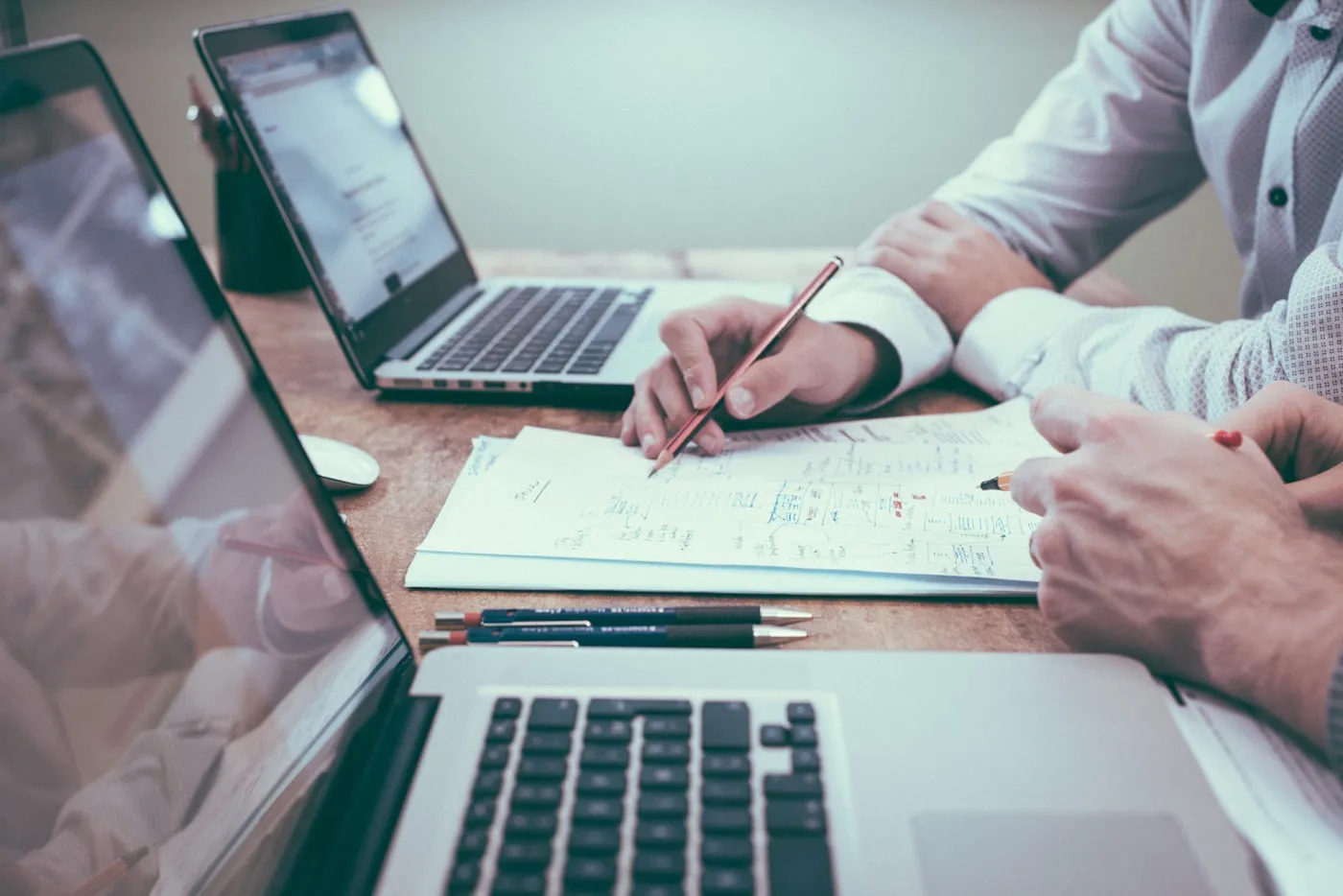 Person reviewing financial documents